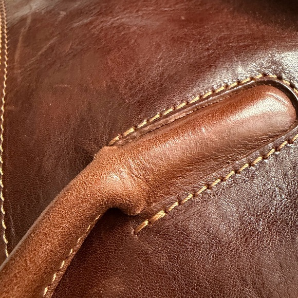 Italian Leather Vintage East West Shoulder Bag - Picture 8 of 10